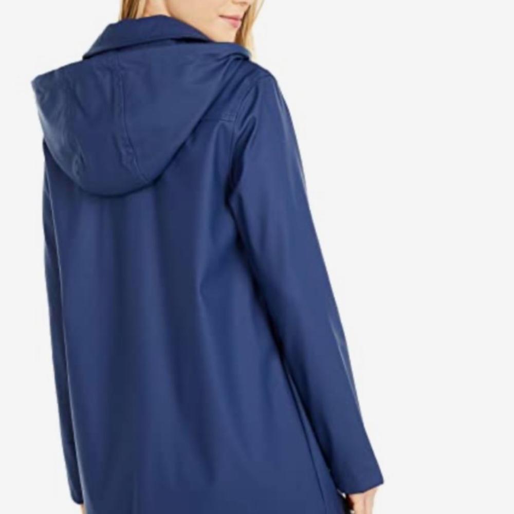 NWT Kate Spade Scallop Pocket Hooded Rain Jacket Navy S - Picture 3 of 11